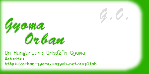 gyoma orban business card